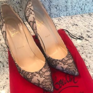Christian Louboutin Piou Piou Lace Pumps